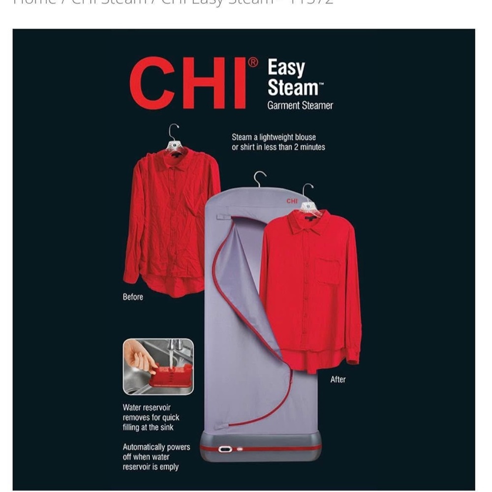 CHI Easy Steam Garment Steamer - Red